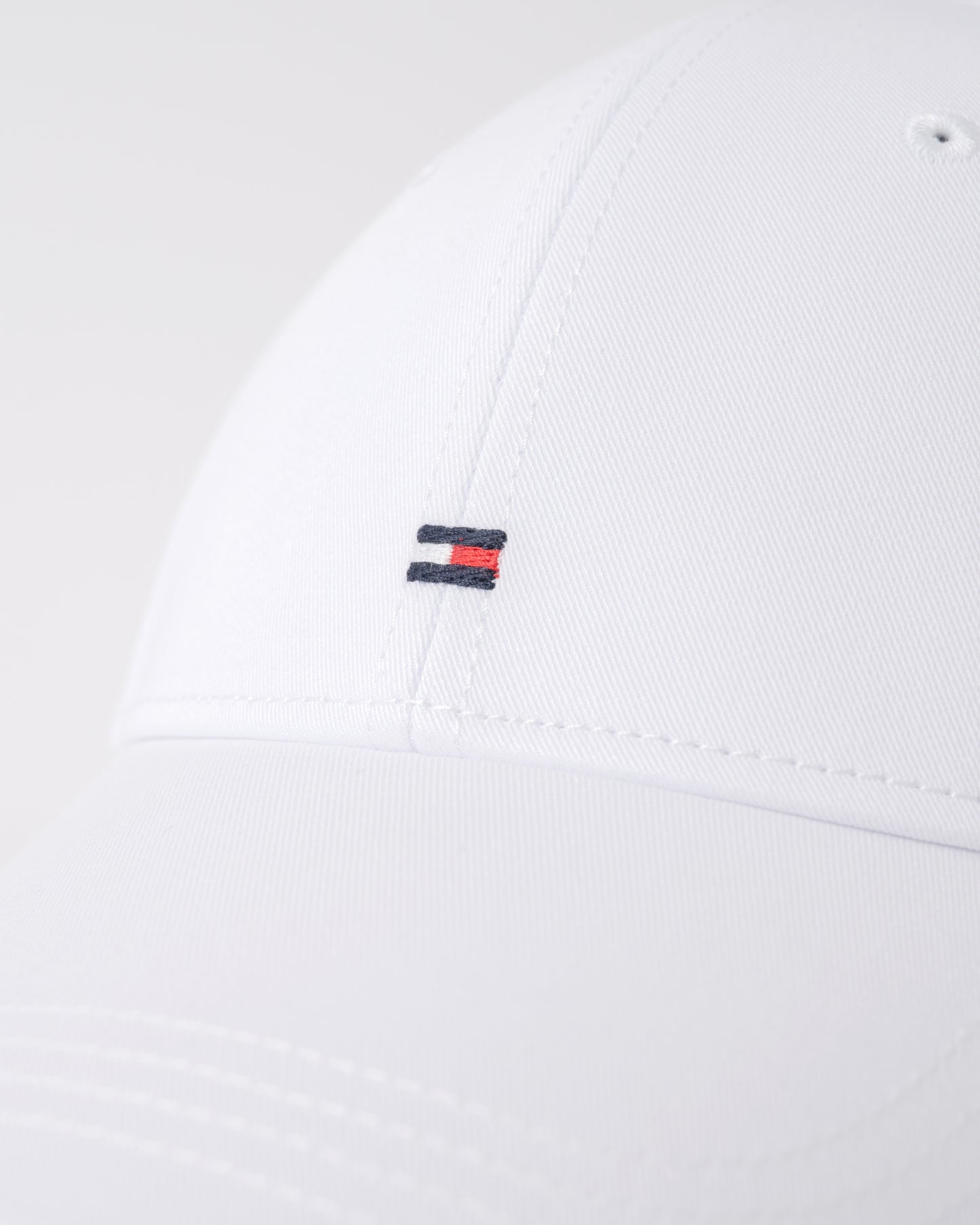 close up of Tommy Hilfiger Classic Baseball Cap in Classic White