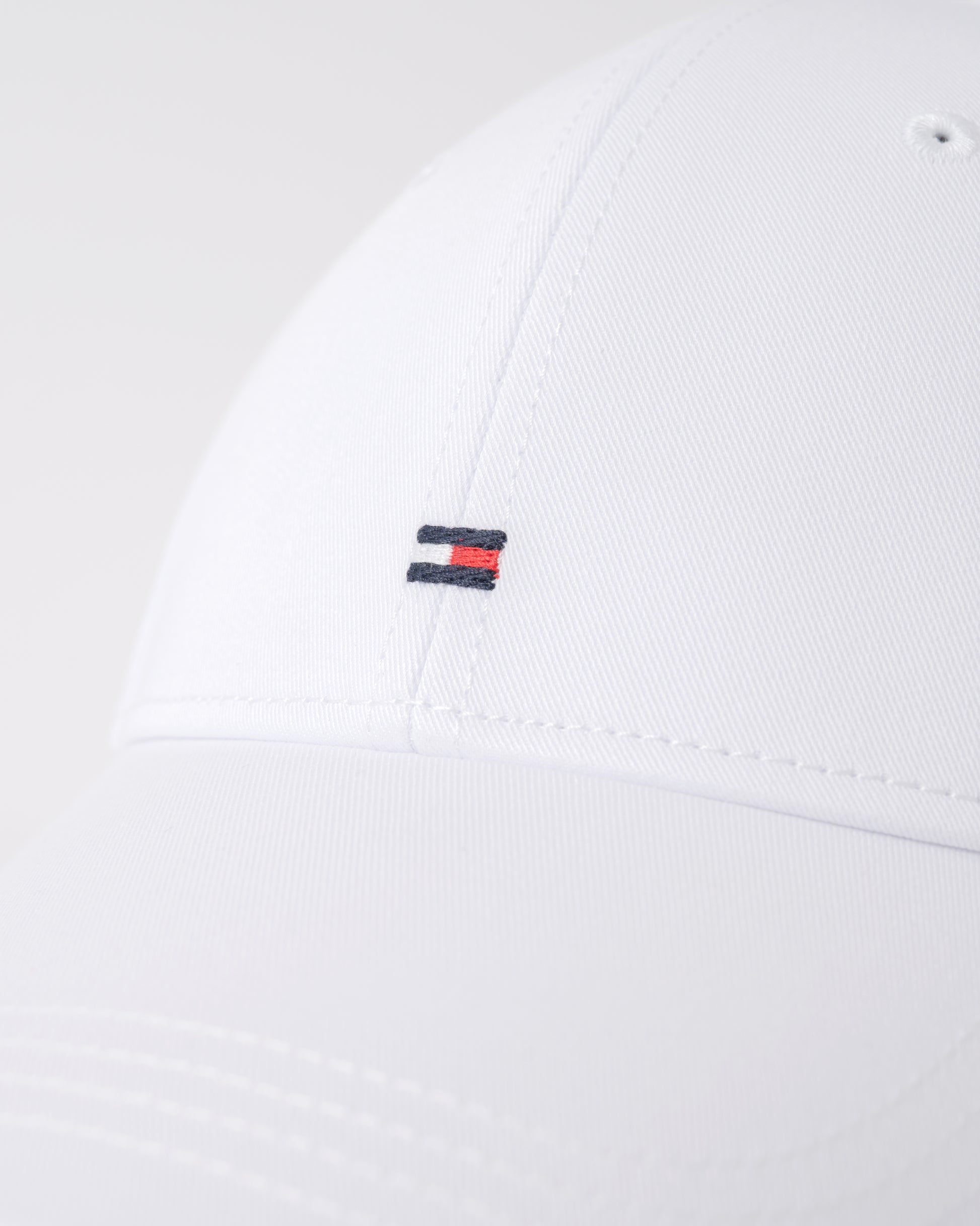 close up of Tommy Hilfiger Classic Baseball Cap in Classic White