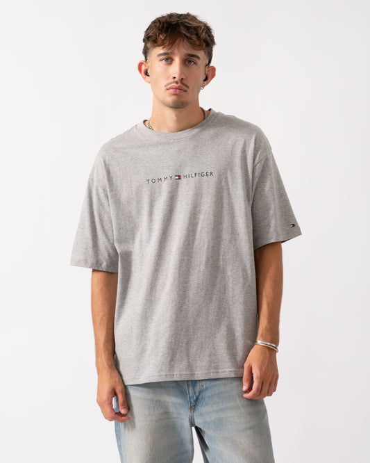 Tommy Hilfiger Contrast Logo Mens T-Shirt - Light Grey Heather