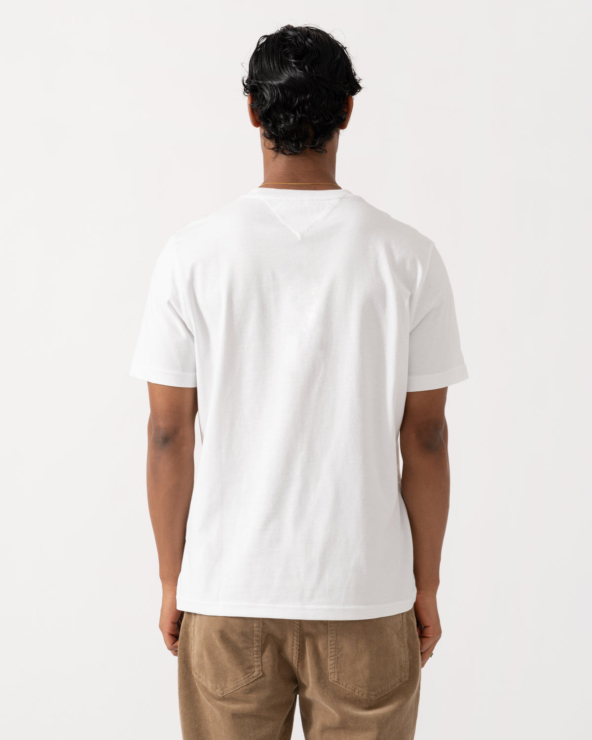 Back of the Tommy Hilfiger Embroidery Hilfiger Flag T-Shirt - White