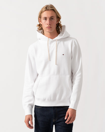 Front of the Tommy Hilfiger Essential Fleece Mens Hoodie - White