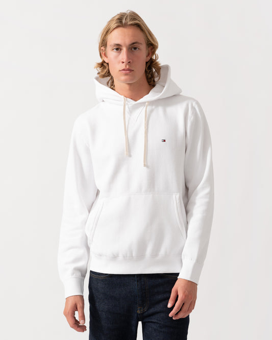 Front of the Tommy Hilfiger Essential Fleece Mens Hoodie - White