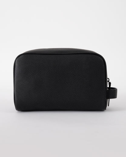 back view of Tommy Hilfiger Essential PU Mens Washbag in Black