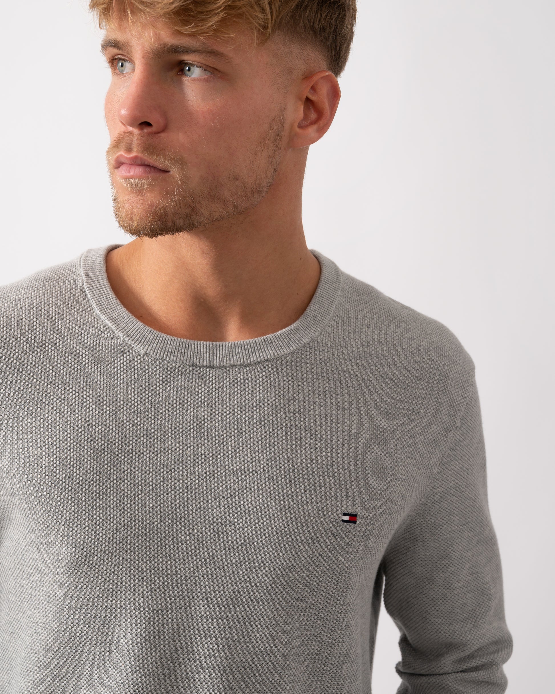 Tommy Hilfiger Essential Structure Crew Neck Mens Sweatshirt - Light G ...