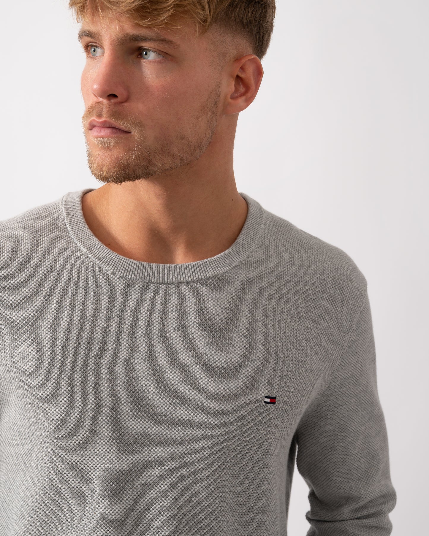 Tommy Hilfiger Essential Structure Crew Neck Mens Sweatshirt - Light Grey Heather