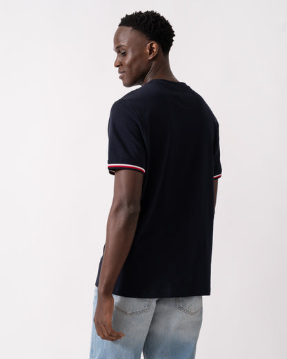 Tommy Hilfiger Global Strip Cuff Mens T-Shirt - Desert Sky