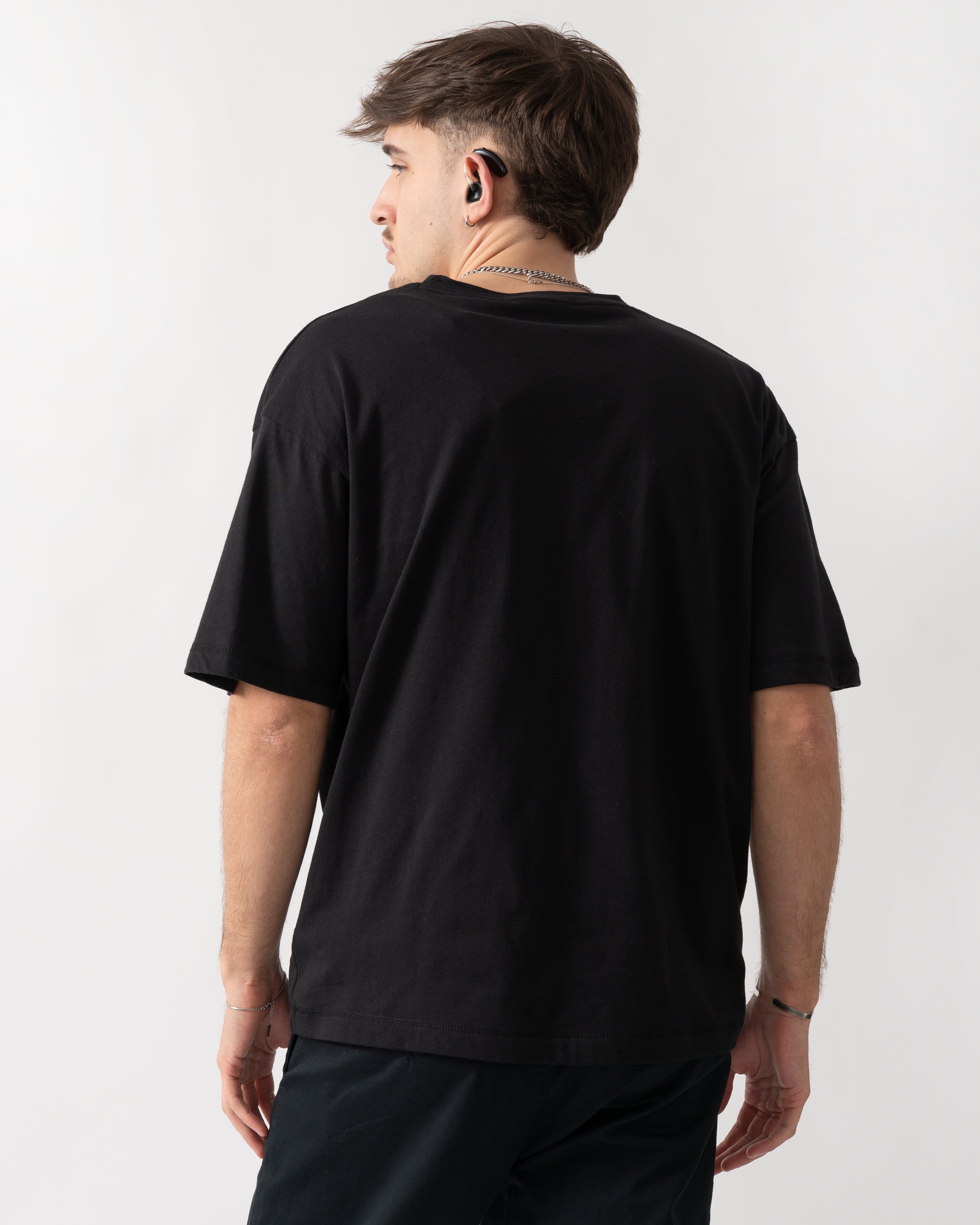 Tommy Hilfiger Logo Mens Lounge Tee - Black | CHO | Designer Mens Loungewear Tops