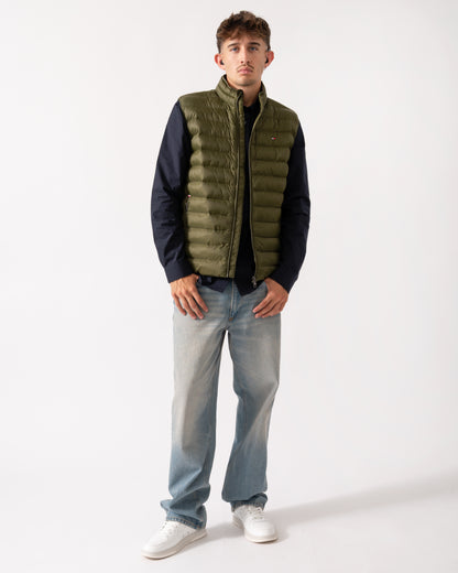 Tommy Hilfiger Packable Recycled Mens Quilted Gilet - Huntsman Green