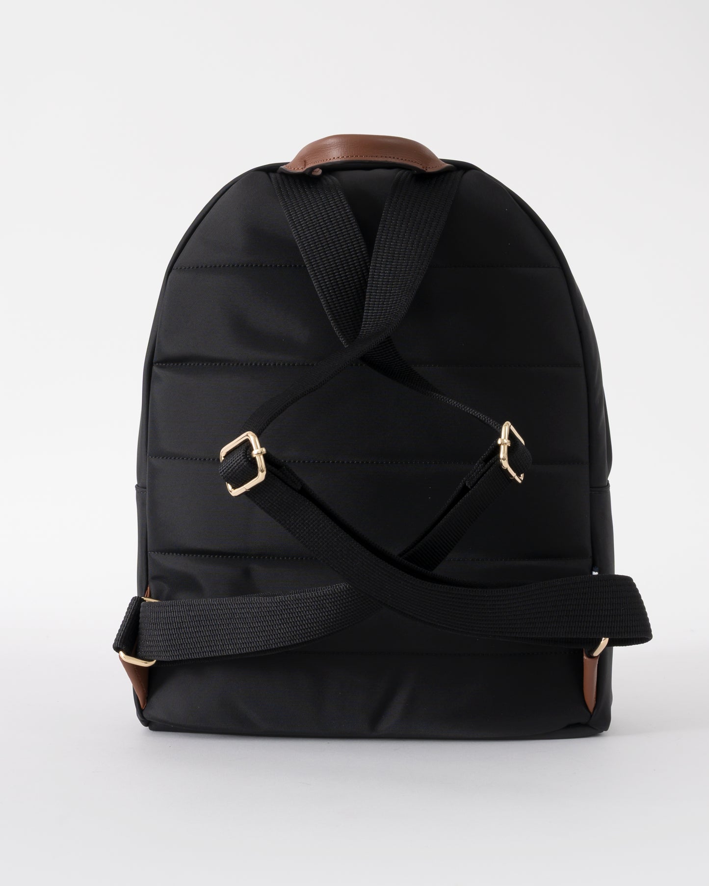 back view of Tommy Hilfiger Popette Dome Womens Backpack in Black