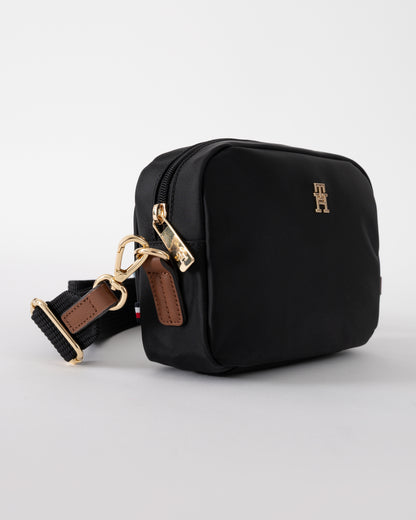 side view of Tommy Hilfiger Popette Womens Camera Bag in Black