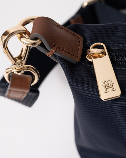 Zipper detail of Tommy Hilfiger Popette Womens Mini Tote Bag - Desert Sky