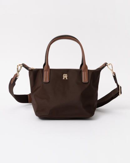 Front of the Tommy Hilfiger's Popette Womens Mini Tote Bag in Fondant Brown