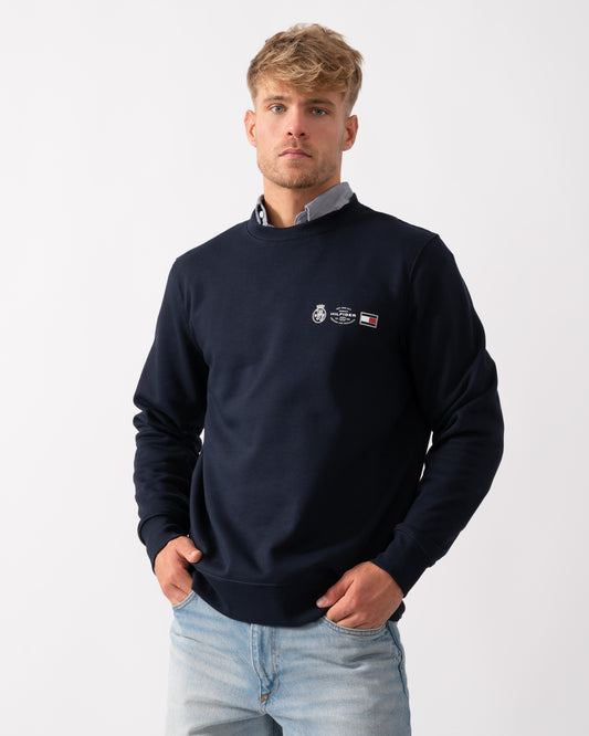Tommy Hilfiger Small Crest Outline Mens Crew Sweatshirt in Desert Sky