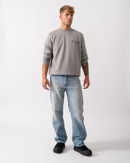 Tommy Hilfiger Small Crest Outline Mens Crew Sweatshirt - Medium Grey Heather