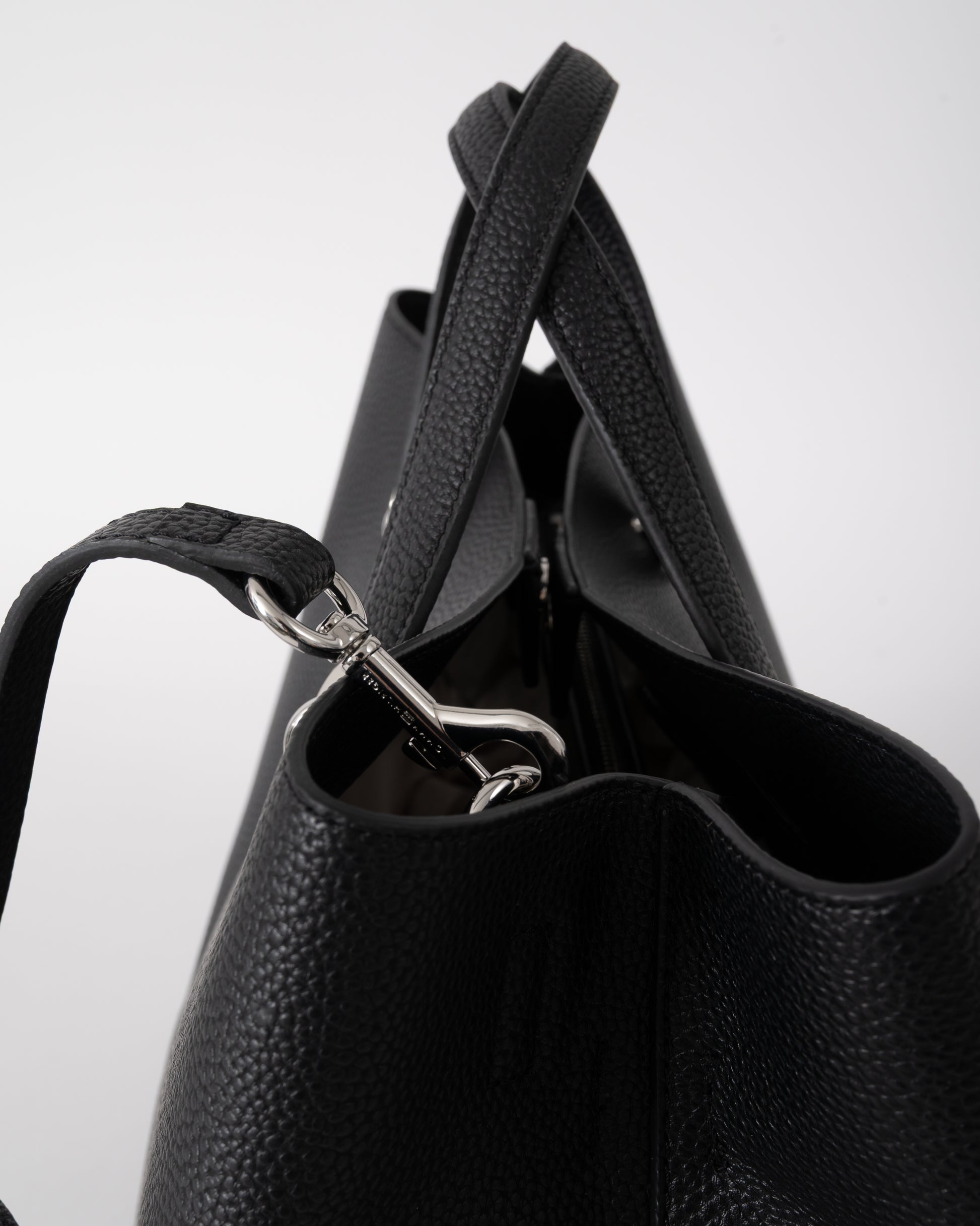 Tommy Hilfiger TH Emblem Womens Satchel Bag - Black | CHO | Designer Womens Shoulder Bags