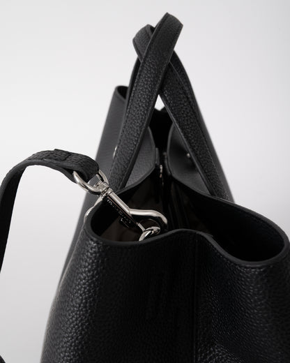 Tommy Hilfiger TH Emblem Womens Satchel Bag - Black | CHO | Designer Womens Shoulder Bags