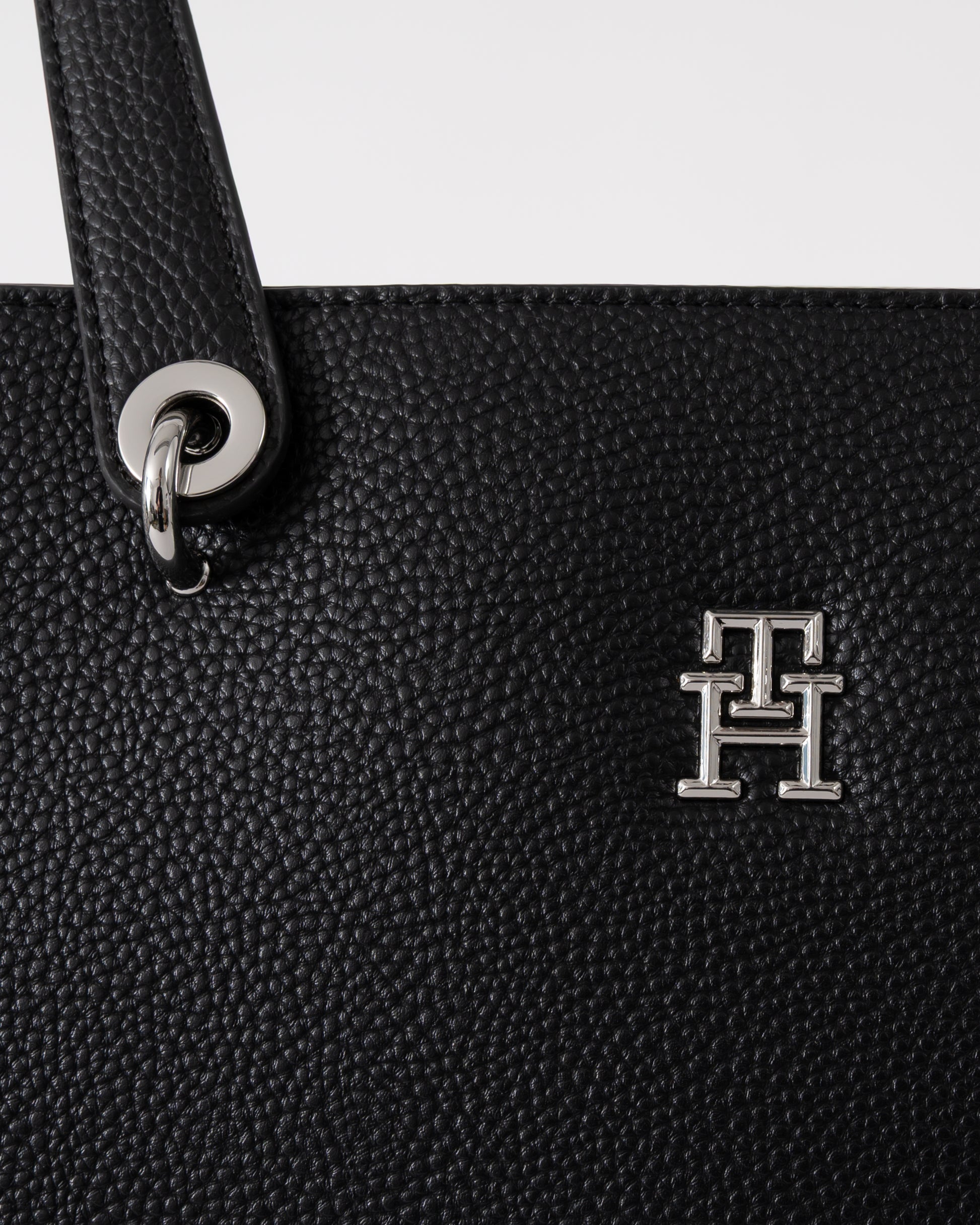 Tommy Hilfiger TH Emblem Womens Tote Bag - Black | CHO | Designer Womens Tote Bags