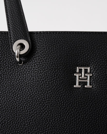Tommy Hilfiger TH Emblem Womens Tote Bag - Black | CHO | Designer Womens Tote Bags
