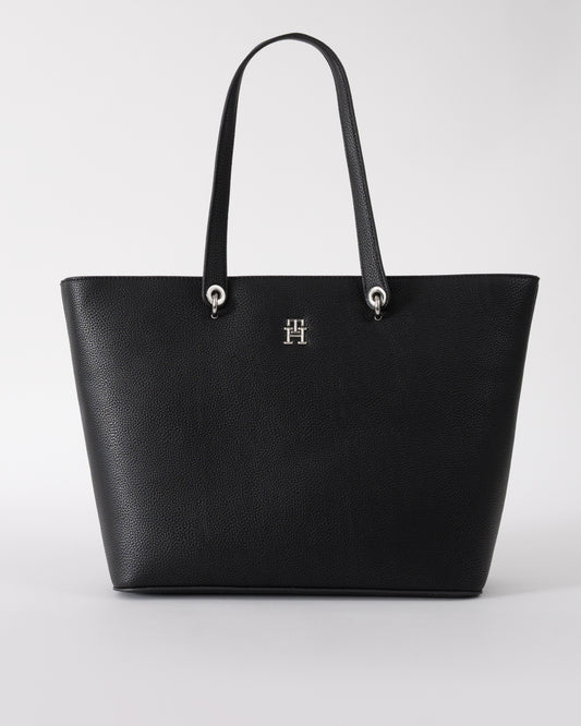 Tommy Hilfiger TH Emblem Womens Tote Bag - Black | CHO | Designer Womens Tote Bags