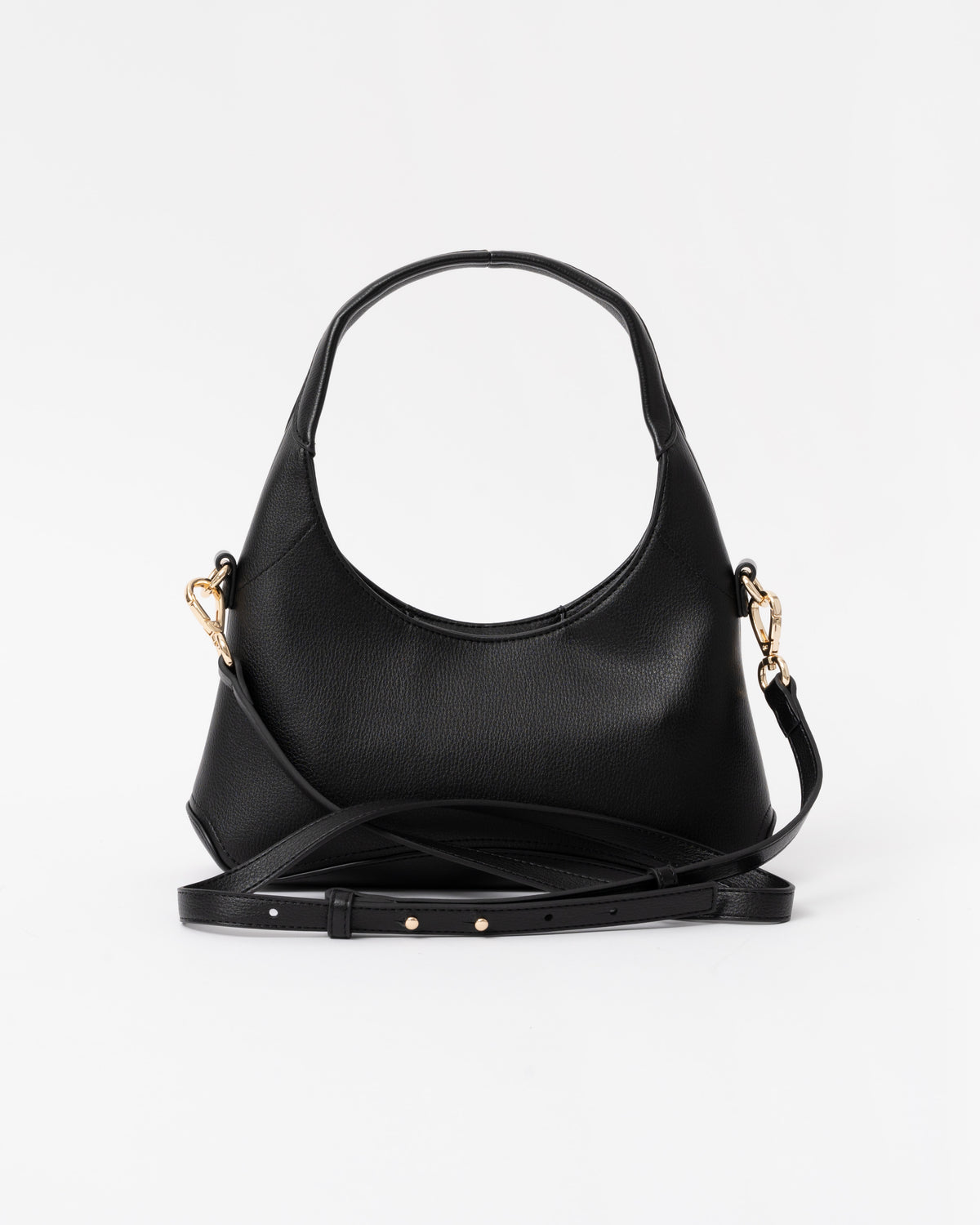 Back of the Tommy Hilfiger's TH Everyday Womens Mini Hobo Bag in Black