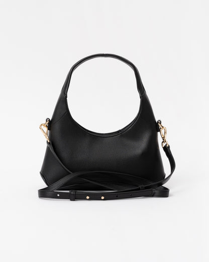 Back of the Tommy Hilfiger's TH Everyday Womens Mini Hobo Bag in Black