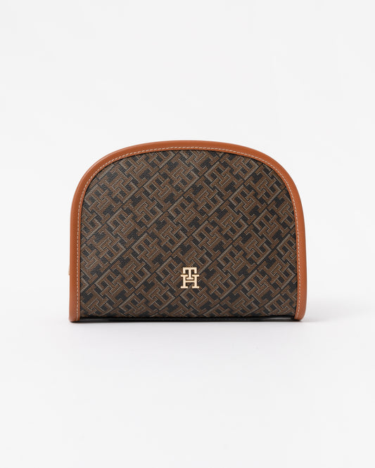 Tommy Hilfiger TH Icon Womens Mono Print Washbag - Black Mix | CHO | Designer Womens Wash Bags