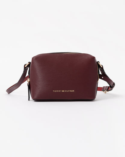 Front of the Tommy Hilfiger TH Modern Womens Camera Bag - Oxblood