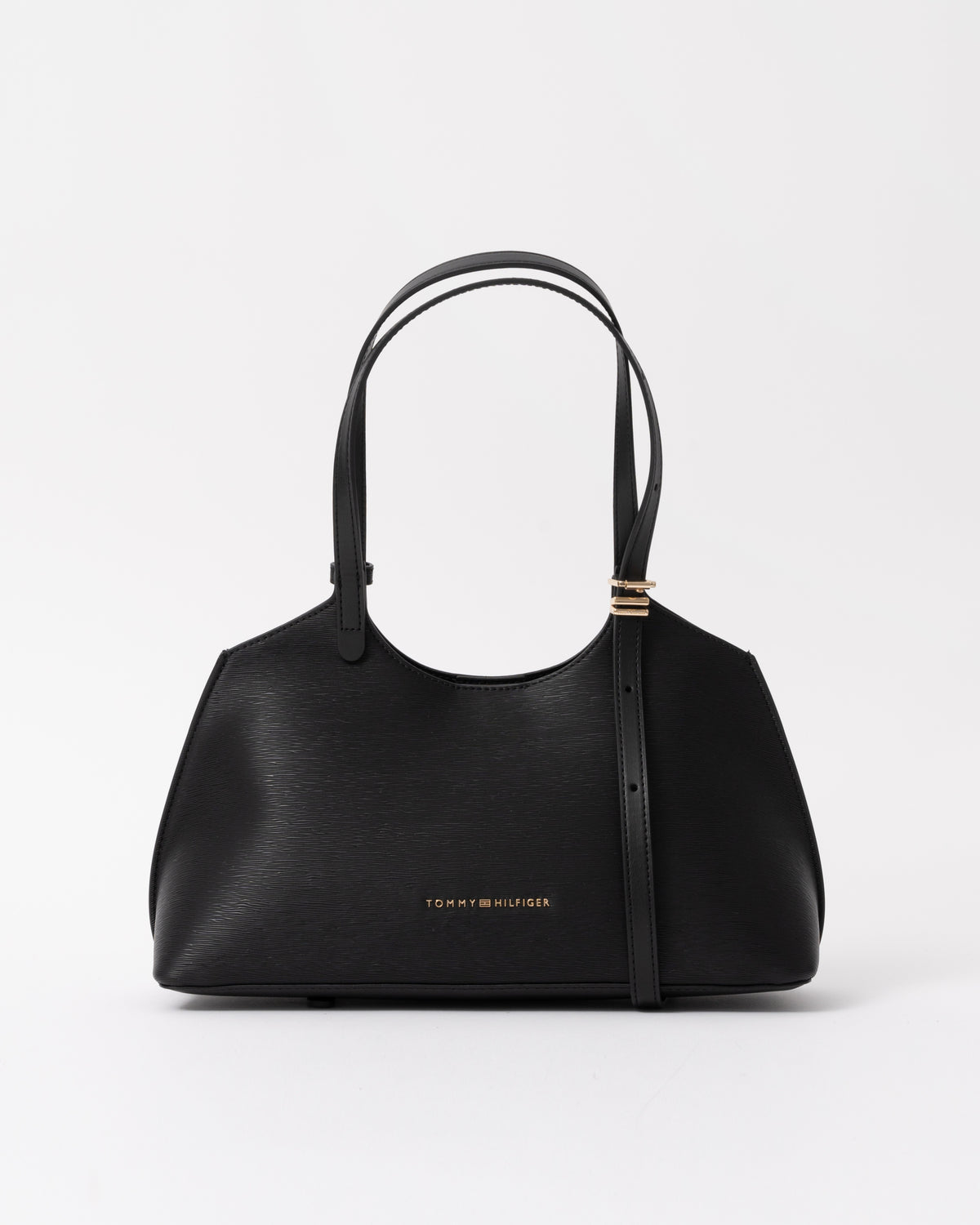 Front of the Tommy Hilfiger TH Modern Womens Mini Tote - Black