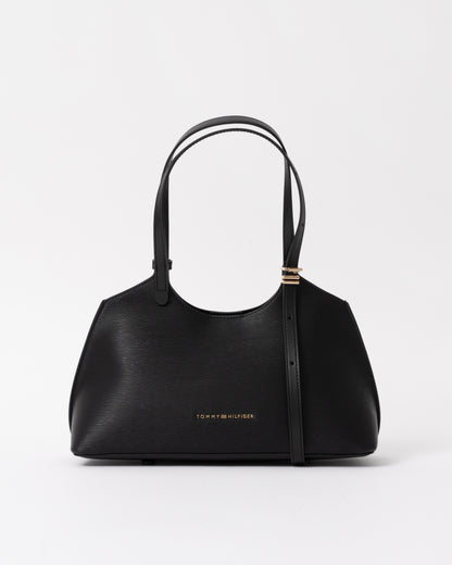 Front of the Tommy Hilfiger TH Modern Womens Mini Tote - Black
