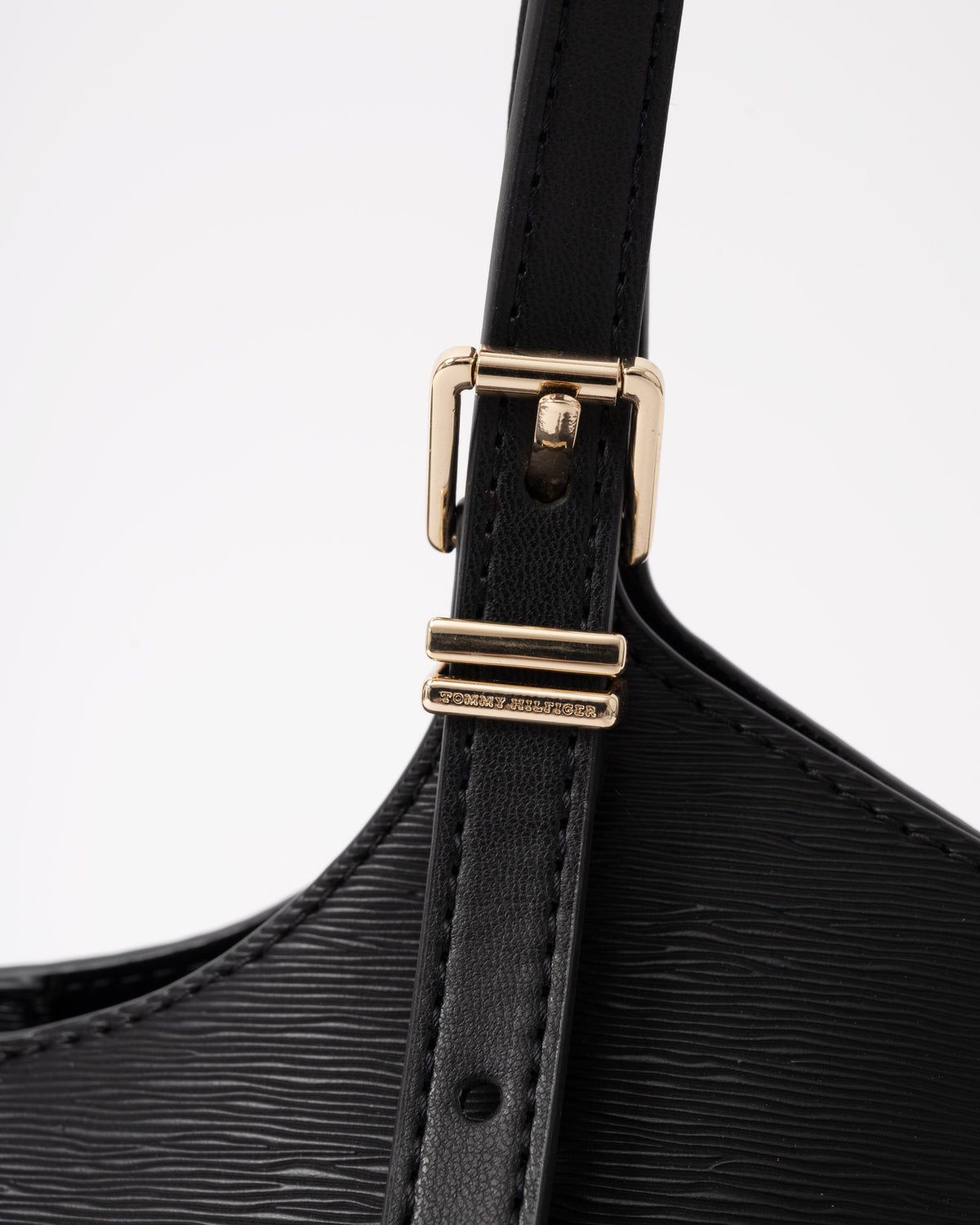 Clasp on the Tommy Hilfiger TH Modern Womens Mini Tote - Black