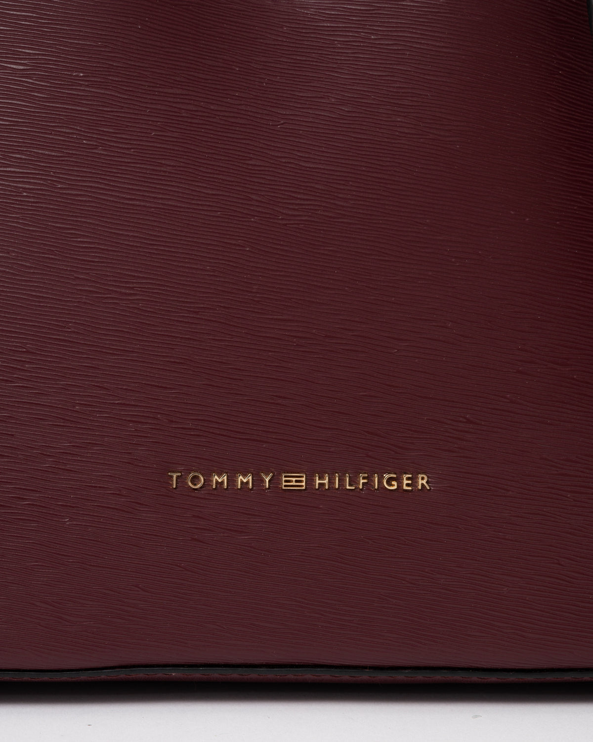 Logo on the Tommy Hilfiger TH Modern Womens Mini Tote - Oxblood