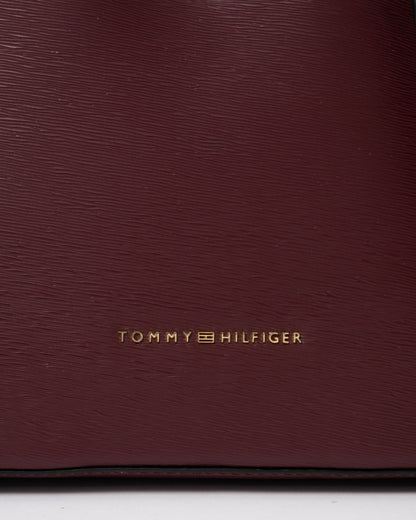 Logo on the Tommy Hilfiger TH Modern Womens Mini Tote - Oxblood