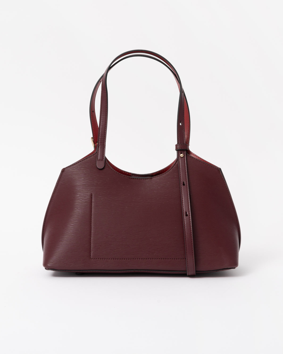 Back of the Tommy Hilfiger TH Modern Womens Mini Tote - Oxblood