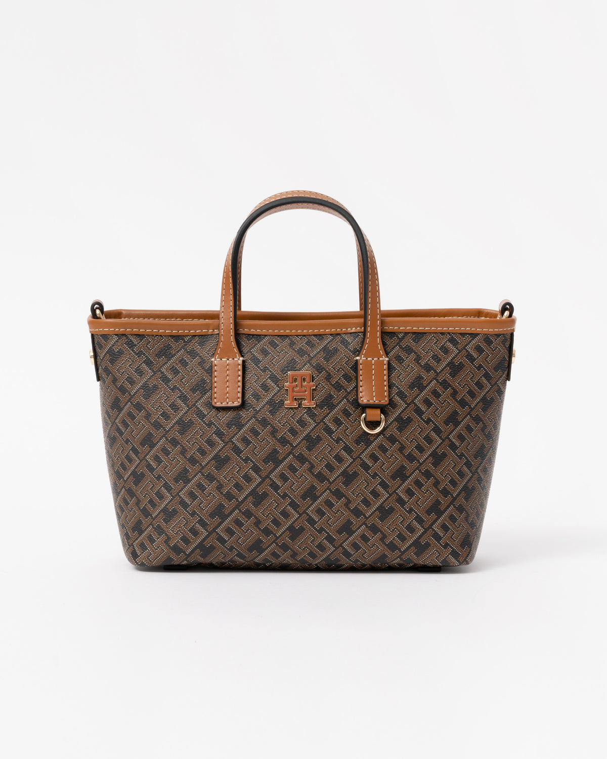 Tommy Hilfiger TH Monoplay Womens Mono Print Mini Tote Bag - Black Mix | CHO | Designer Womens Tote Bags