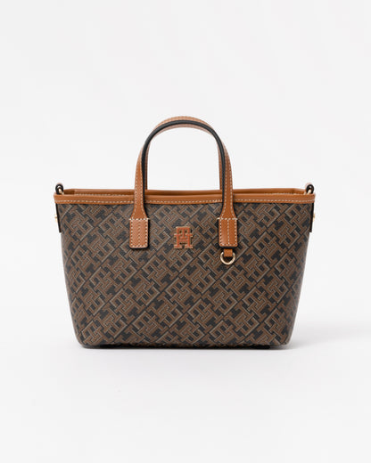 Tommy Hilfiger TH Monoplay Womens Mono Print Mini Tote Bag - Black Mix | CHO | Designer Womens Tote Bags