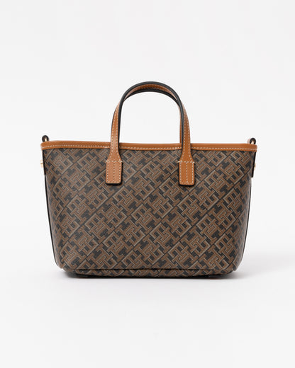Tommy Hilfiger TH Monoplay Womens Mono Print Mini Tote Bag - Black Mix | CHO | Designer Womens Tote Bags