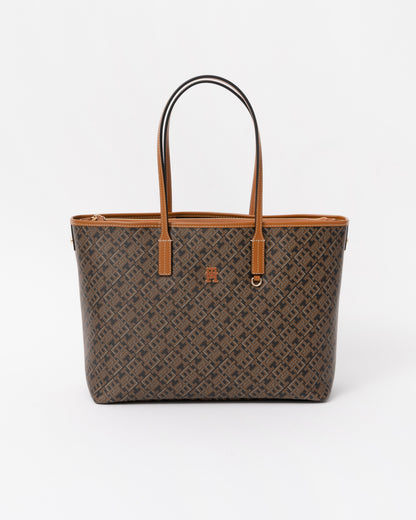 Tommy Hilfiger TH Monoplay Womens Mono Print Tote Bag - Black Mix | CHO | Designer Womens Tote Bags