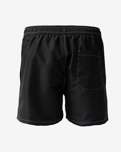 back of Tommy Hilfiger TJ Mens Drawstring Swimming Shorts in Black