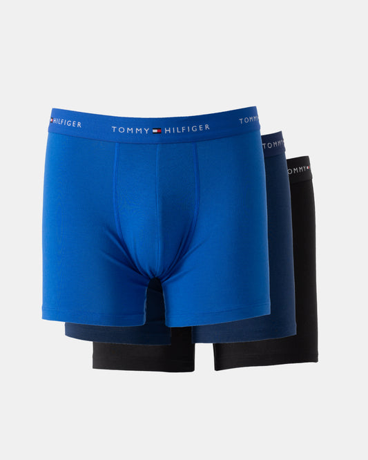 Tommy Hilfiger 3 Pack Dyed-to-Match Mens Boxer Briefs - Noble Blue/Prep Navy/Black | CHO | Designer Mens Underwear