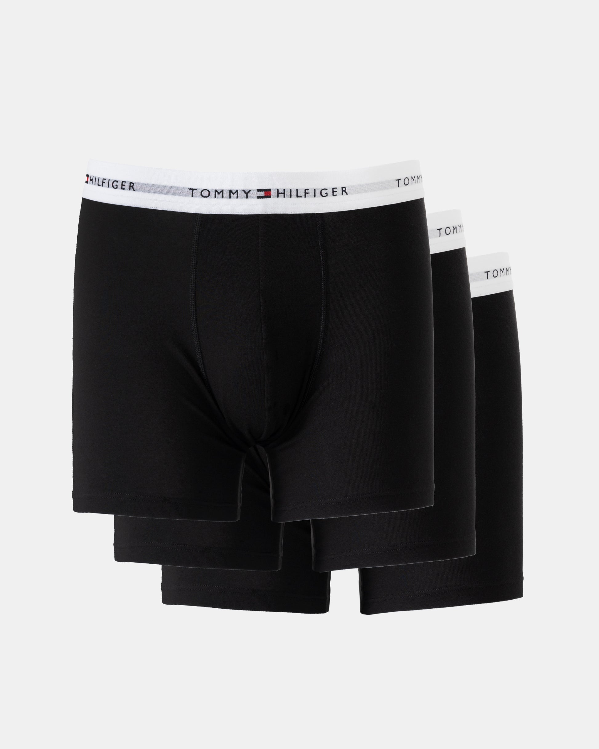 Tommy Hilfiger 3 Pack Mens Boxer Briefs - Black/Black/Black White WB | CHO | Designer Mens Underwear