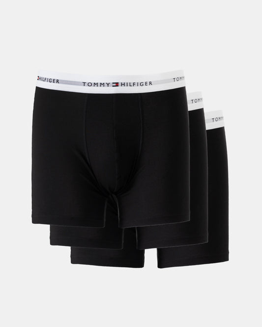 Tommy Hilfiger 3 Pack Mens Boxer Briefs - Black/Black/Black White WB | CHO | Designer Mens Underwear