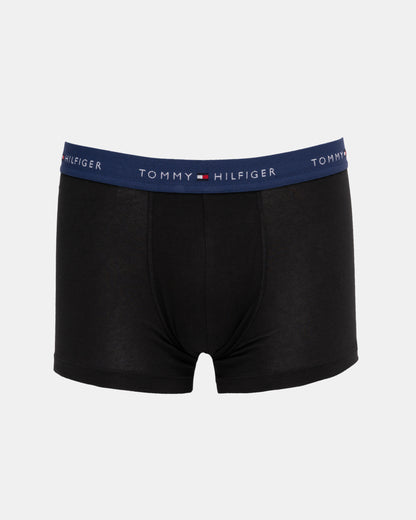 Tommy Hilfiger 3 Pack Mens Colour Waistband Trunks - B-Mint/Green/Navy