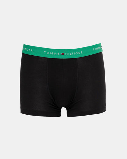 Tommy Hilfiger 3 Pack Mens Colour Waistband Trunks - B-Mint/Green/Navy