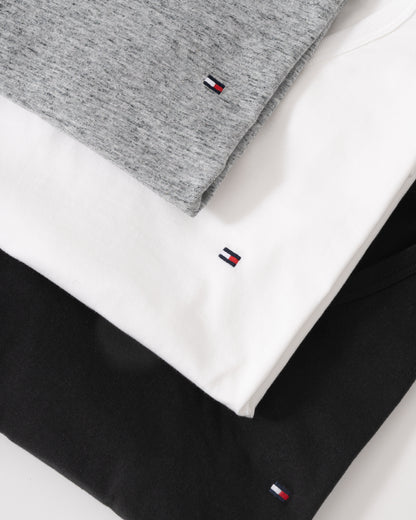 Tommy Hilfiger 3 Pack Mens V-Neck T-Shirts - Black/White/Mid Grey Heather