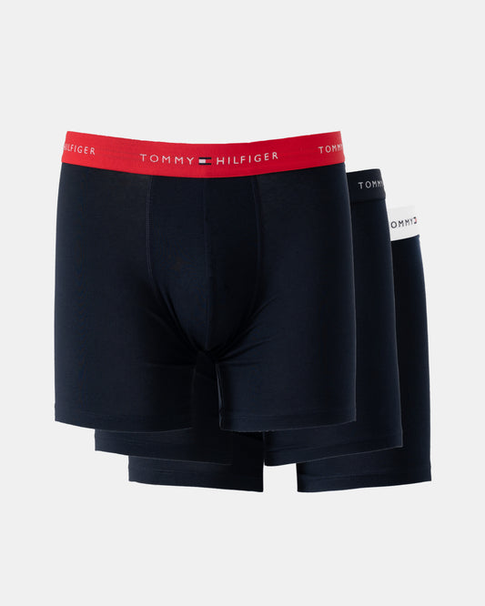 Tommy Hilfiger 3 Pack Mens Waistband Boxer Briefs - Primary Red/White/Desert Sky | CHO | Designer Mens Underwear
