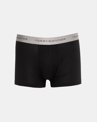 Tommy Hilfiger 3 Pack Metallic Waistband Mens Trunks - B-Black/Desert Sky/Silver