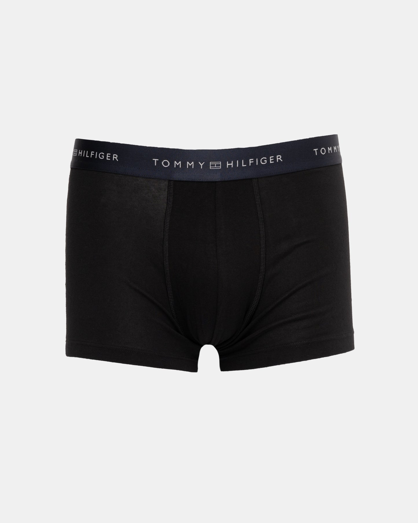Tommy Hilfiger 3 Pack Metallic Waistband Mens Trunks - B-Black/Desert Sky/Silver
