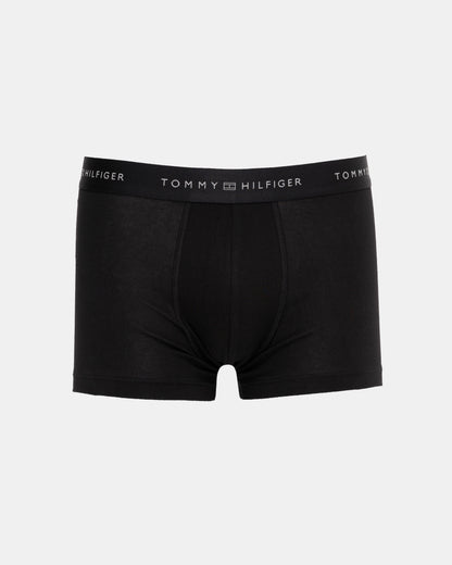 Tommy Hilfiger 3 Pack Metallic Waistband Mens Trunks - B-Black/Desert Sky/Silver