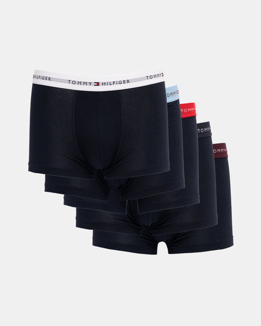 Tommy Hilfiger 5 Pack Mens Waistband Trunks pack shot