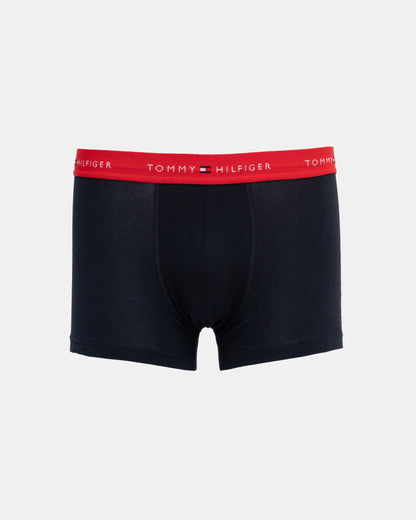 Tommy Hilfiger 5 Pack Mens Waistband Trunks - B-White/Blue/Red/Navy/Burgundy